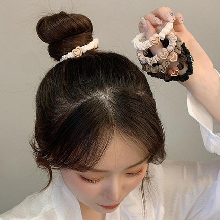 5PCS Hair Bands Girl Ponytail Updo ElasticHair Bands Love Headband Hairless - Aimall
