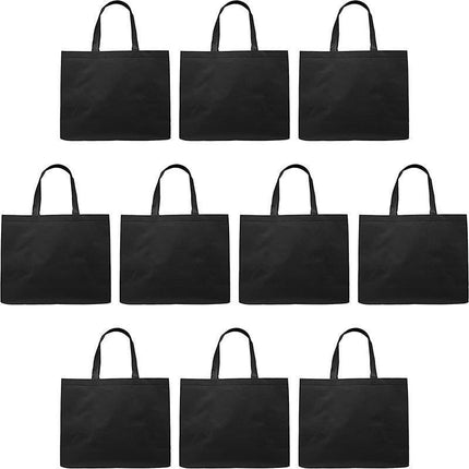 100X Reusable Shopping Bags Tote Bag Washable Eco Friendly Non Woven Folding Bag Black - Aimall