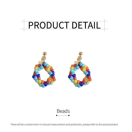 Chinese Style Colourful Beaded Earrings Fashion Accessories for Women Girls