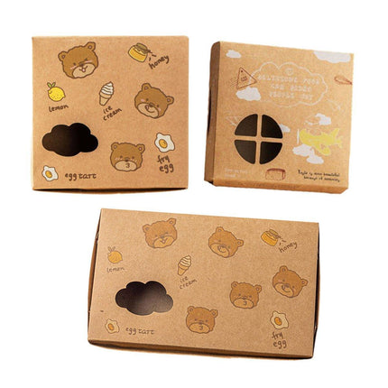 40PCS Cute Egg Tart Paper Boxes for Bakery Packaging Desserts Pastry Cupcakes