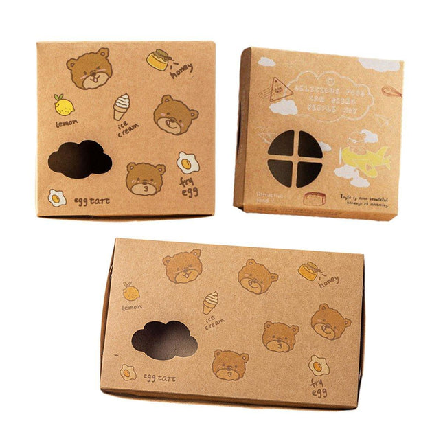 40PCS Cute Egg Tart Paper Boxes for Bakery Packaging Desserts Pastry Cupcakes