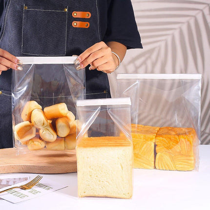 50pcs Resealable Clear Bread Toast Bags Food Storage Airtight Packaging