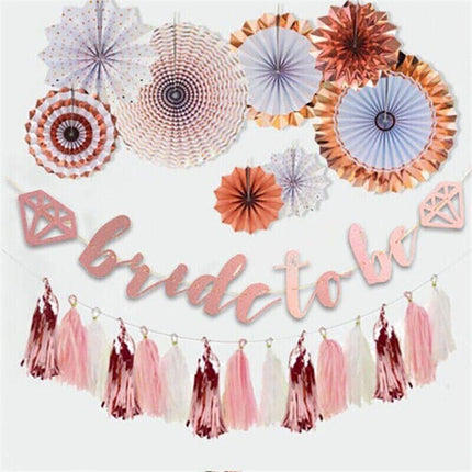Bride To Be Rose Gold Banner Diamond Wedding Bridal Shower Hens Party Decoration - Aimall