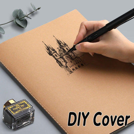 12PCS A5 Kraft Paper Notebooks Blank Grid Lined 72Page School Office Diary Book