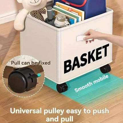 Rolling Storage Basket with Wheels for Under Desk or Shelf Organisation