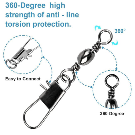 200pcs Pin Connectors Eight Ring Connectors for Fishing Gear Accessories Set