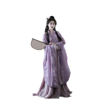 Chinese Traditional Hanfu Costume Woman Ancient Oriental Purple Dress Elegance - Aimall