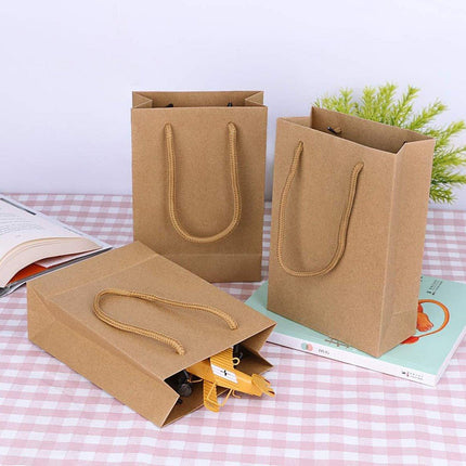 25pcs Paper Gift Bags Handbag Kraft Party Favor Bags Wedding Packaging Set