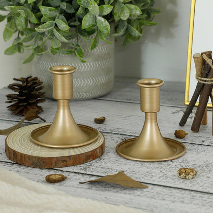 4X Iron Candlestick Stand Candle Holder Retro Style Look Taper Candle Holder