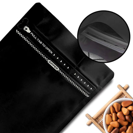 100 x STAND UP POUCHES MYLAR FOIL BAG HEAT SEAL FOOD GRADE ZIP LOCK BAG Black - Aimall