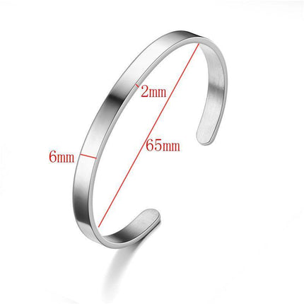 6MM Cuff Bracelet Stainless Steel Twisted Open Bangle Bracelet Men Women Jewlery - Aimall