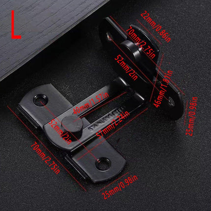 2 Sets 90 Degree Sliding Door Buckle Hitch Safety Latch Chain Lock Catch Kit