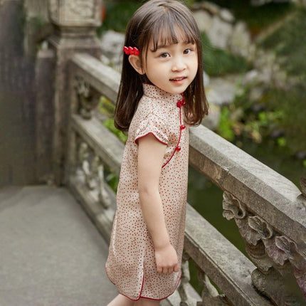 Chinese Style Dress Summer Girl Cheongsam Dress Traditional