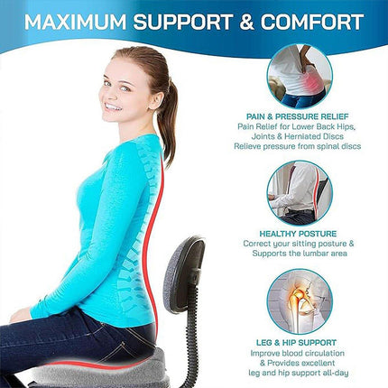 Memory Foam Seat Cushion for Office and Travel Support with Ergonomic Design