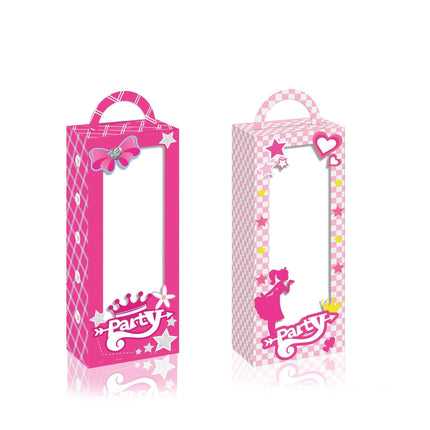Barbie Red Pink Plaid Window Opening Gift Candy Box