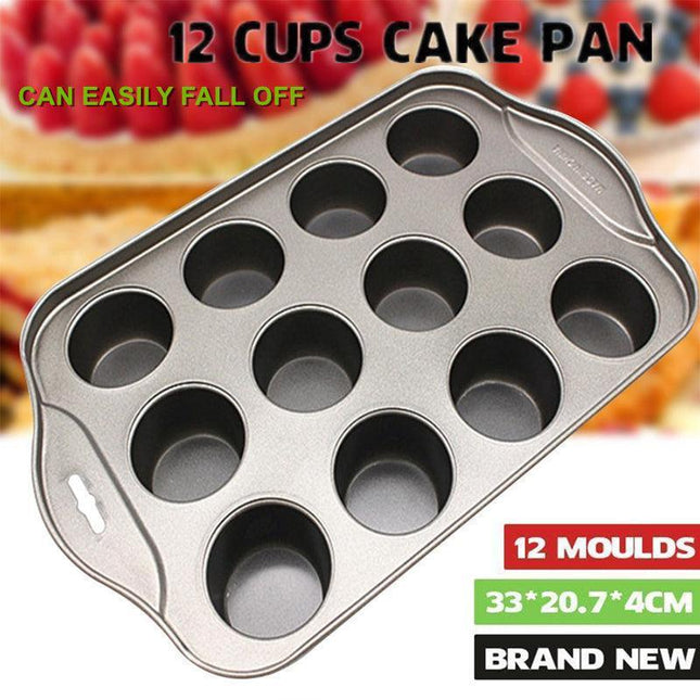 12 Cups Individual Mini Cheesecake Cake Pan Tin Loose Base Cheese Cake Mould Pan - Aimall