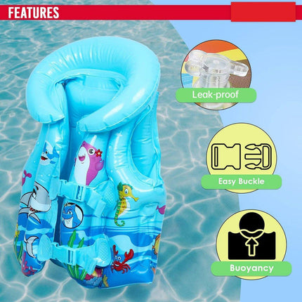Inflatable Swim Vest with Buoyancy Support for Water Activities and Training Use