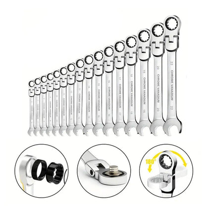 Adjustable Head Ratchet Wrench Dual Purpose Labor Saving Quick Spanner Tool