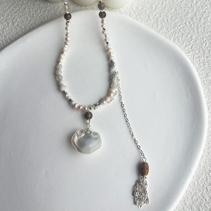 Disc Shell Ruyi Lock Pearl Necklace Fashion Jewelry for Women Elegant Gift