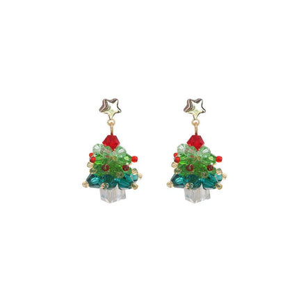 Cute Christmas Tree Stud Earrings for Girls Holiday Jewelry Festive Fashion Gift