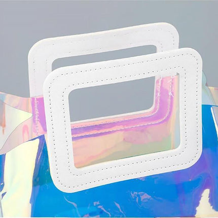 Clear PVC Tote Bag Transparent Laser Jelly Bag Plastic TPU Handbag for Women