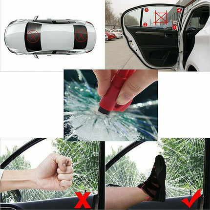 3PCS Car Window Glass Breaker Emergency Escape Safety Seat Belt Cutter Key Ring - Aimall