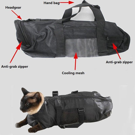Cat Grooming Restraint Bag Pet Bath Wash Bags Nail Trimming Anti Scratch - Aimall