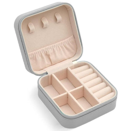 Travel Jewelry Organizer Box Portable Leather Storage Ornaments Ring Earrings