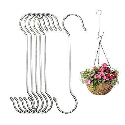 8pcs Metal S Hooks Multifunctional Garden Pot Hangers Outdoor Bird Feeder Hooks