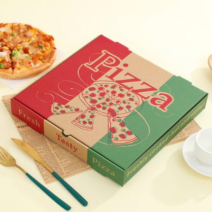 50pcs Pizza Packing Boxes Folding Box Durable Food Storage Containers Colourful