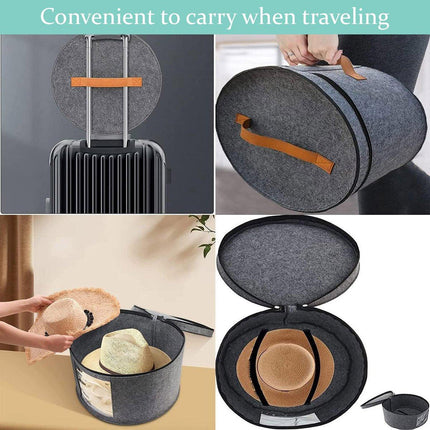 Felt Storage Bucket Handheld Zip Storage Bin with Lid for Household Organisation