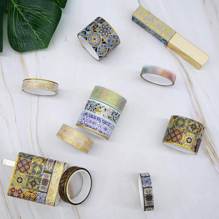 Gold Foil Washi Tape Set Decorative Craft Tape for Gift Wrapping Scrapbooking