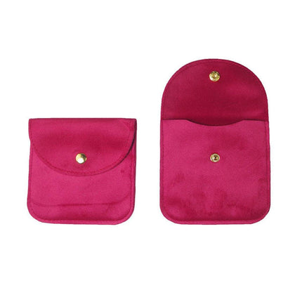 10pcs Velvet Jewelry Pouch Button Closure Thick Soft Ring Necklace Storage Bag