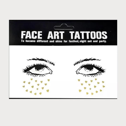 8Style Women Girl Face Gold Shine Body Temporary Tattoo Freckle Art Tattoo Paper - Aimall