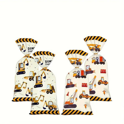 150pcs Construction Truck Candy Bags Excavator Snack Cookie Gift Packagin