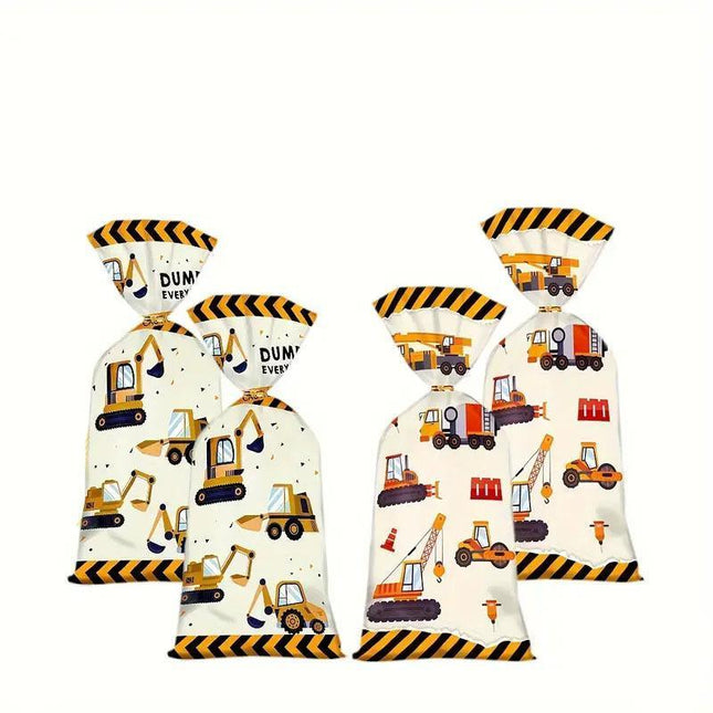150pcs Construction Truck Candy Bags Excavator Snack Cookie Gift Packagin