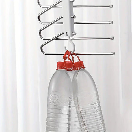 Stainless Steel Multi-Layer Pants Rack Folding Telescopic Anti-Slip Clothes Rack