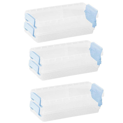 3PCS Clear Plastic Desktop Storage Box 2 Layer Holder DIY Stationery Pencil Case