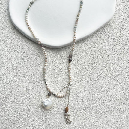 Disc Shell Ruyi Lock Pearl Necklace Fashion Jewelry for Women Elegant Gift