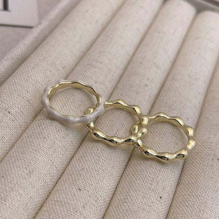 Painted Oil Round Irregular Simple Three-piece Ring