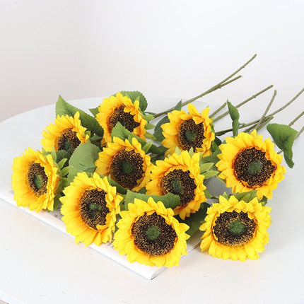 10pcs Artificial Sunflower Bouquet Fake Flower Arrangement Indoor Home Decor Set