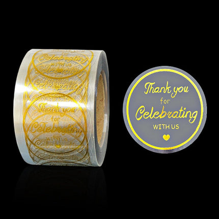 2pcs Round Thank You Stickers for Gifts and Packaging Gift Wrap Adhesive Labels