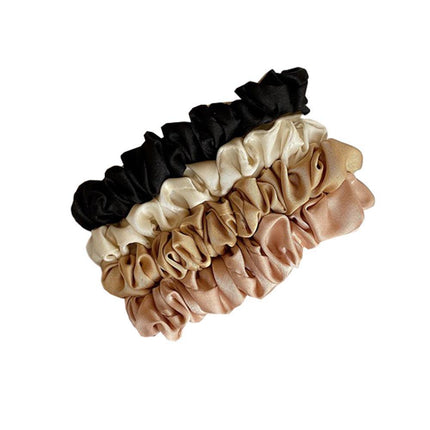 4Pcs/Set Silk Satin Small Scrunchies Ponytail Hair Ties Hair Rope Rubber Bands - Aimall
