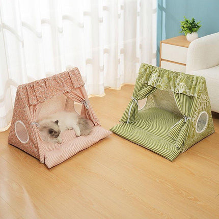 Cat Tent Pet Kennel Dog House Bed Removable Washable Foldable Comfortable Design