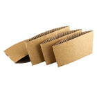 200X Coffee Cup Sleeves Kraft Paper Disposable Corrugated For Hot Or Cold 8/9CM