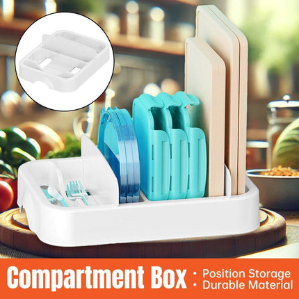 Kitchen Cabinet Storage Box Organizer with Divider Plate for Knife Fork Tabletop