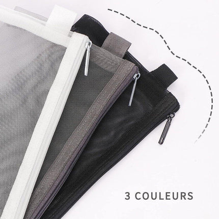 10PCS Clear Mesh Pencil Case Pen Cosmetic Makeup Storage Bag Organizer Pouch - Aimall