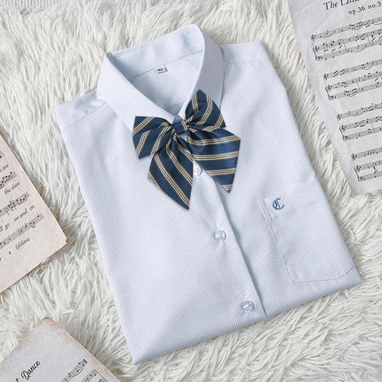 For Women School Uniform Checkered Lovely Sailor Style JK Japanese Collar BowTie - Aimall