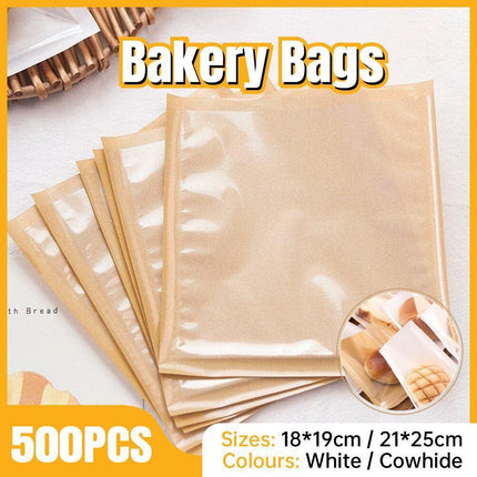 500PCS Transparent Food Greaseproof Bag Sandwich Donut Bread Packaging Pouch - Aimall