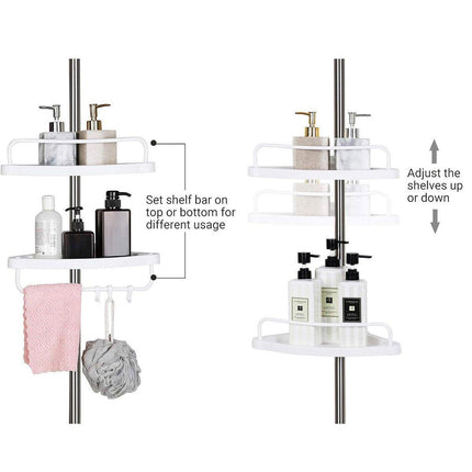 Retractable Tripod Bathroom Storage Shelf Perforation Free Floor Organizer Shelf